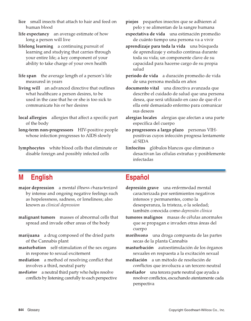 Comprehensive Health, 2nd Edition page 844