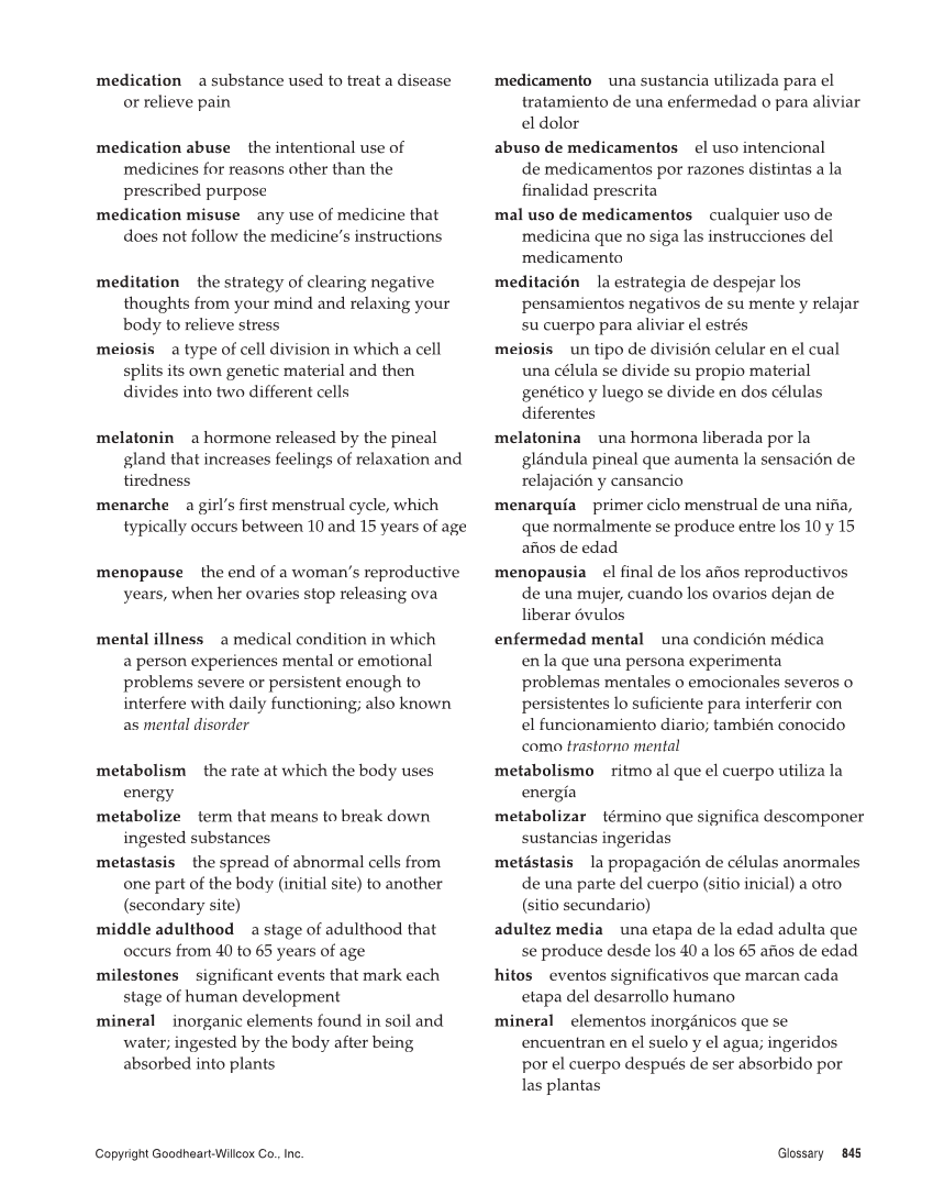 Comprehensive Health, 2nd Edition page 845