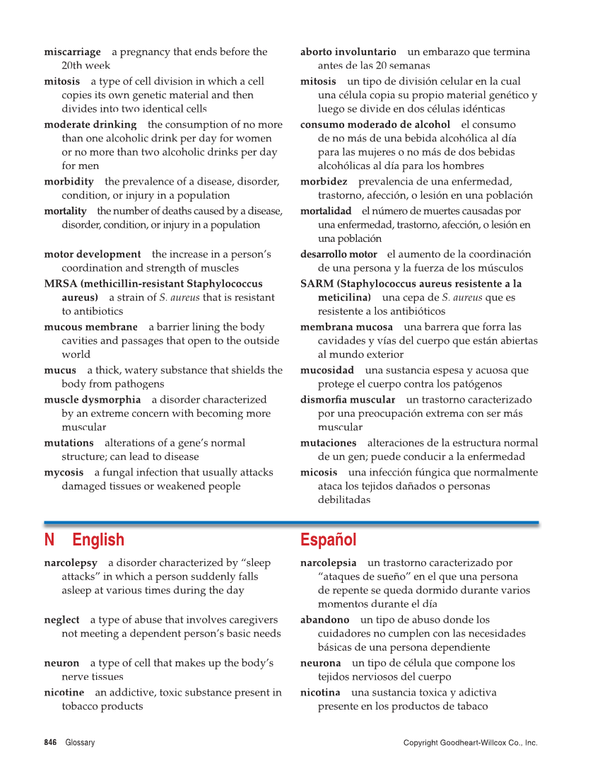 Comprehensive Health, 2nd Edition page 846