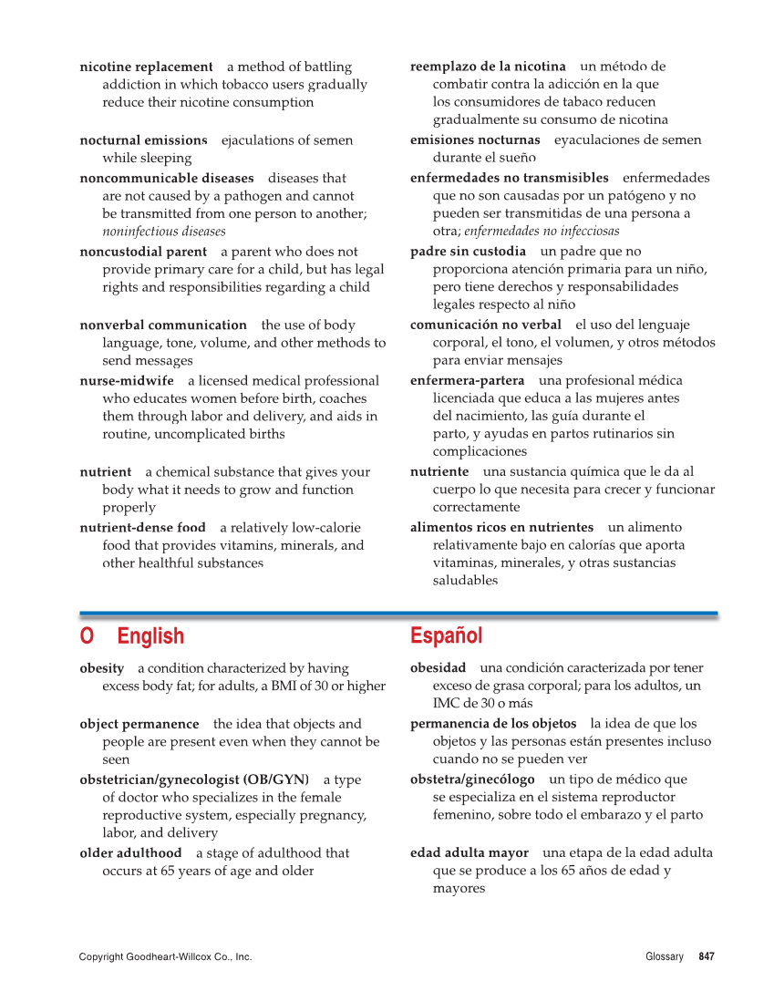 Comprehensive Health, 2nd Edition page 847