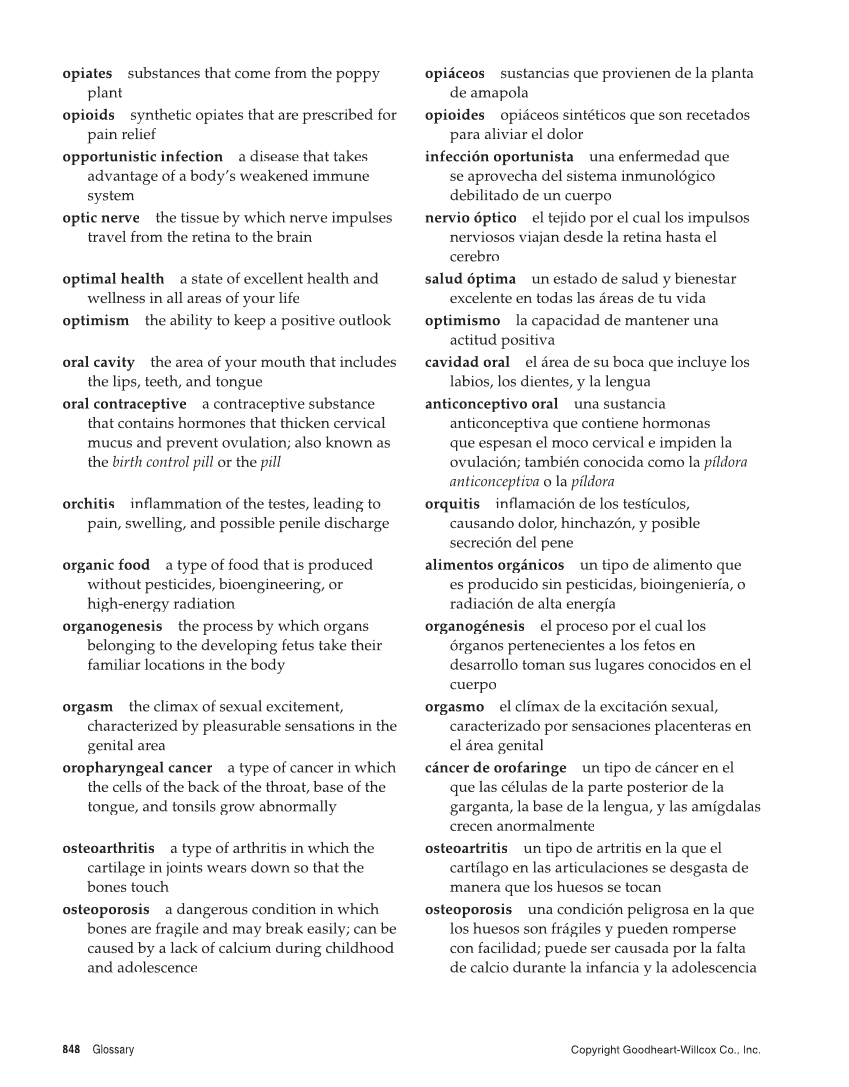 Comprehensive Health, 2nd Edition page 848