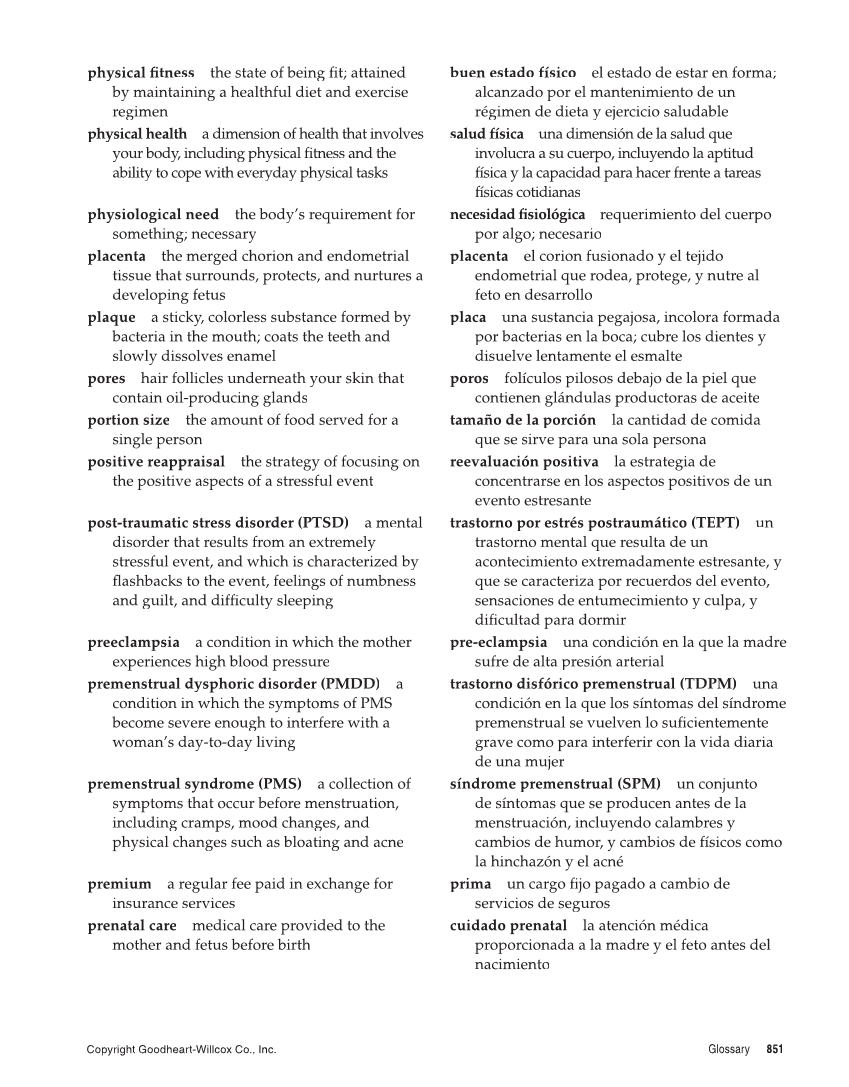 Comprehensive Health, 2nd Edition page 851