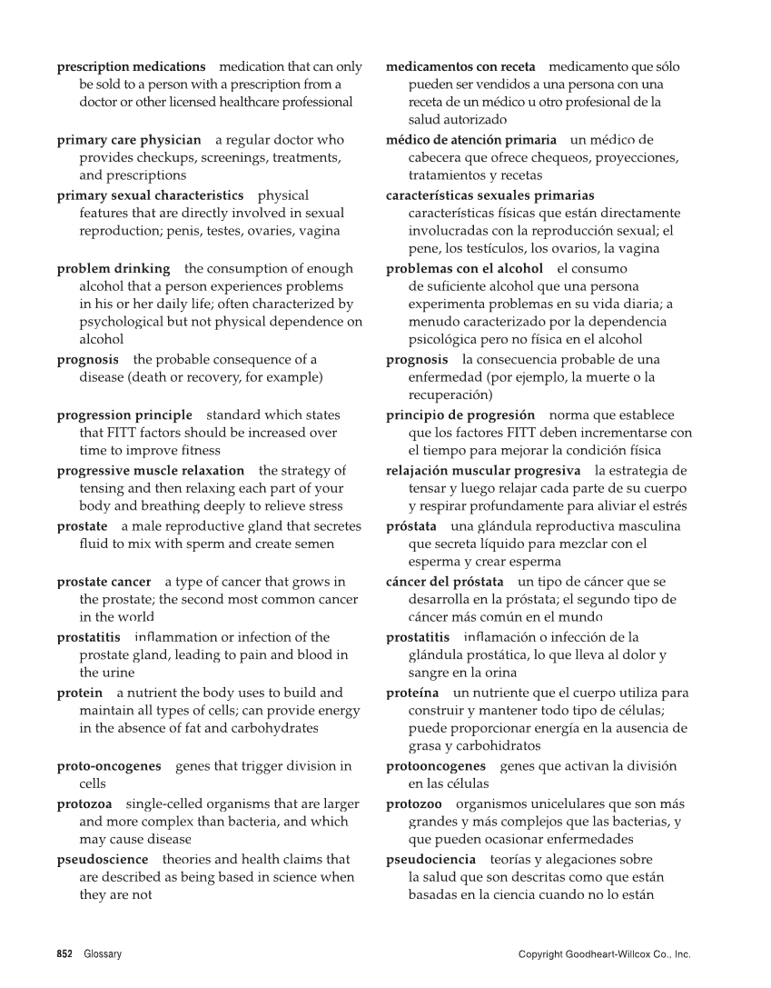 Comprehensive Health, 2nd Edition page 852