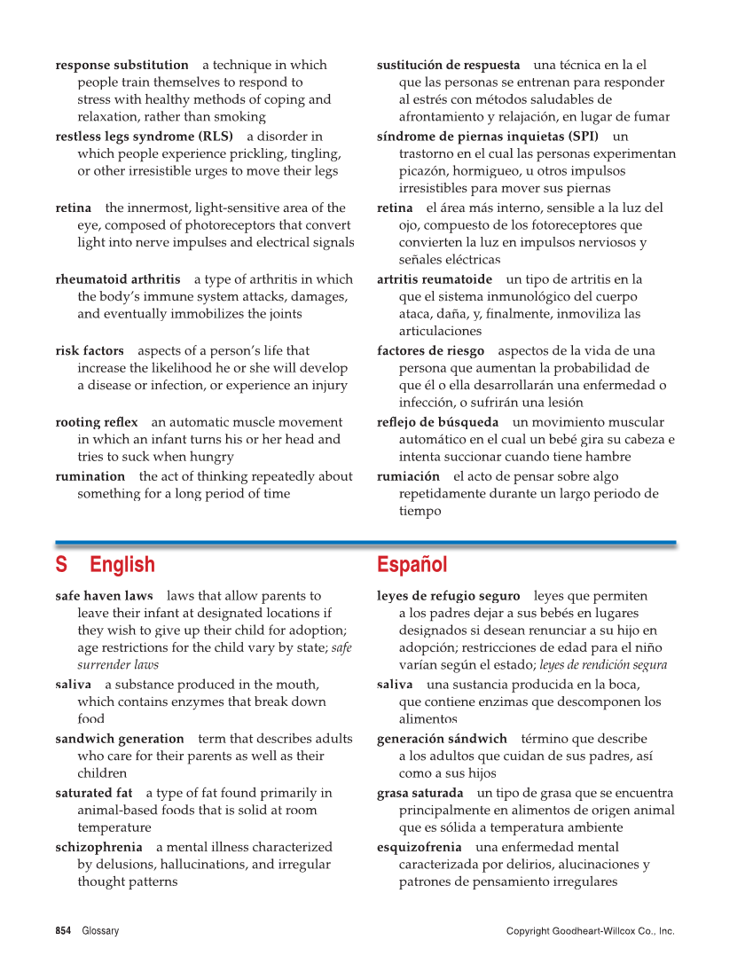 Comprehensive Health, 2nd Edition page 854