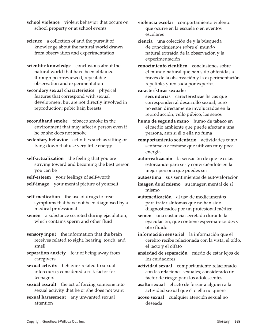 Comprehensive Health, 2nd Edition page 855