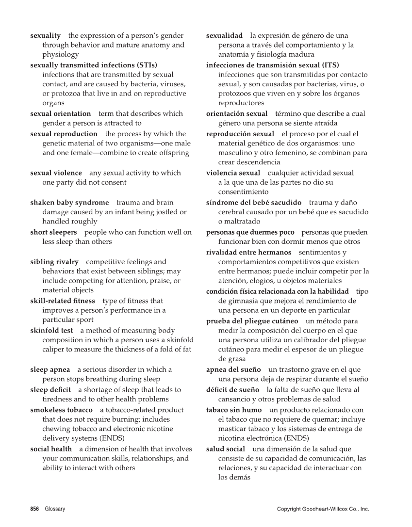 Comprehensive Health, 2nd Edition page 856
