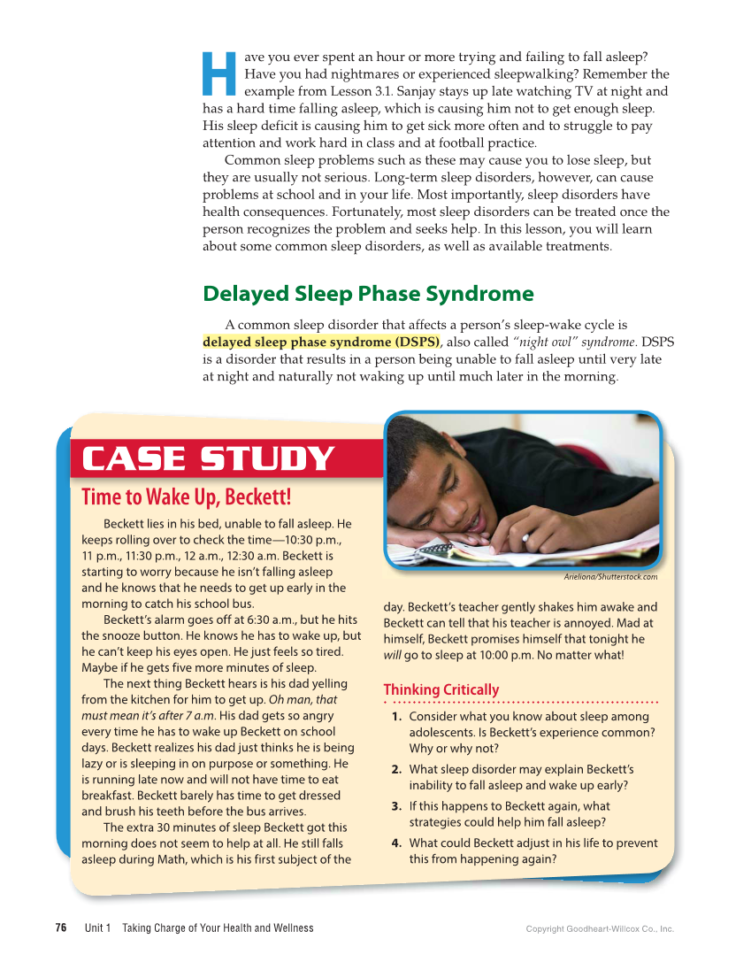 Comprehensive Health Skills for Middle School, 1st Edition page 76