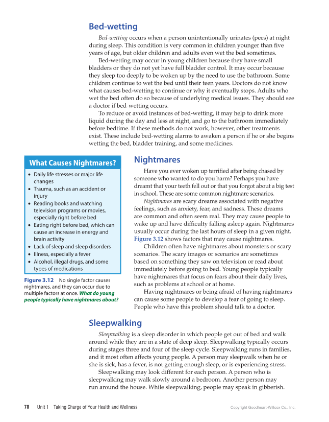 Comprehensive Health Skills for Middle School, 1st Edition page 78