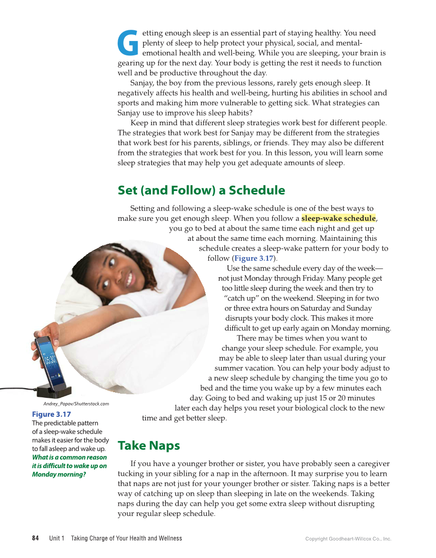 Comprehensive Health Skills for Middle School, 1st Edition page 84