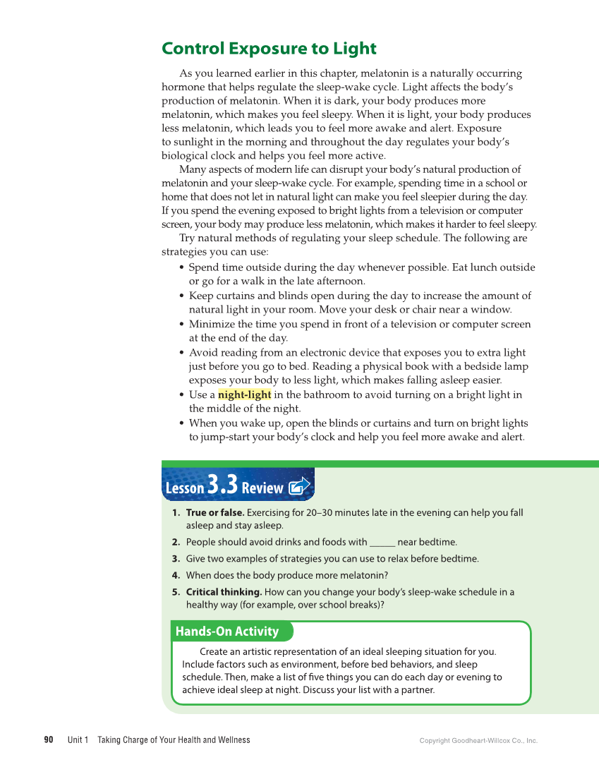 Comprehensive Health Skills for Middle School, 1st Edition page 90