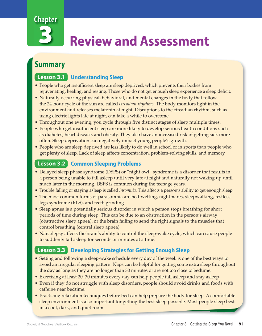 Comprehensive Health Skills for Middle School, 1st Edition page 91