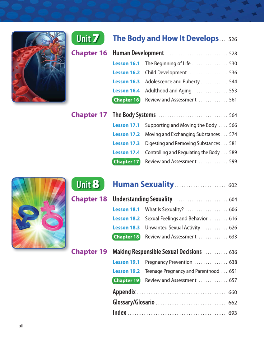 Comprehensive Health Skills for Middle School, 1st Edition page xii