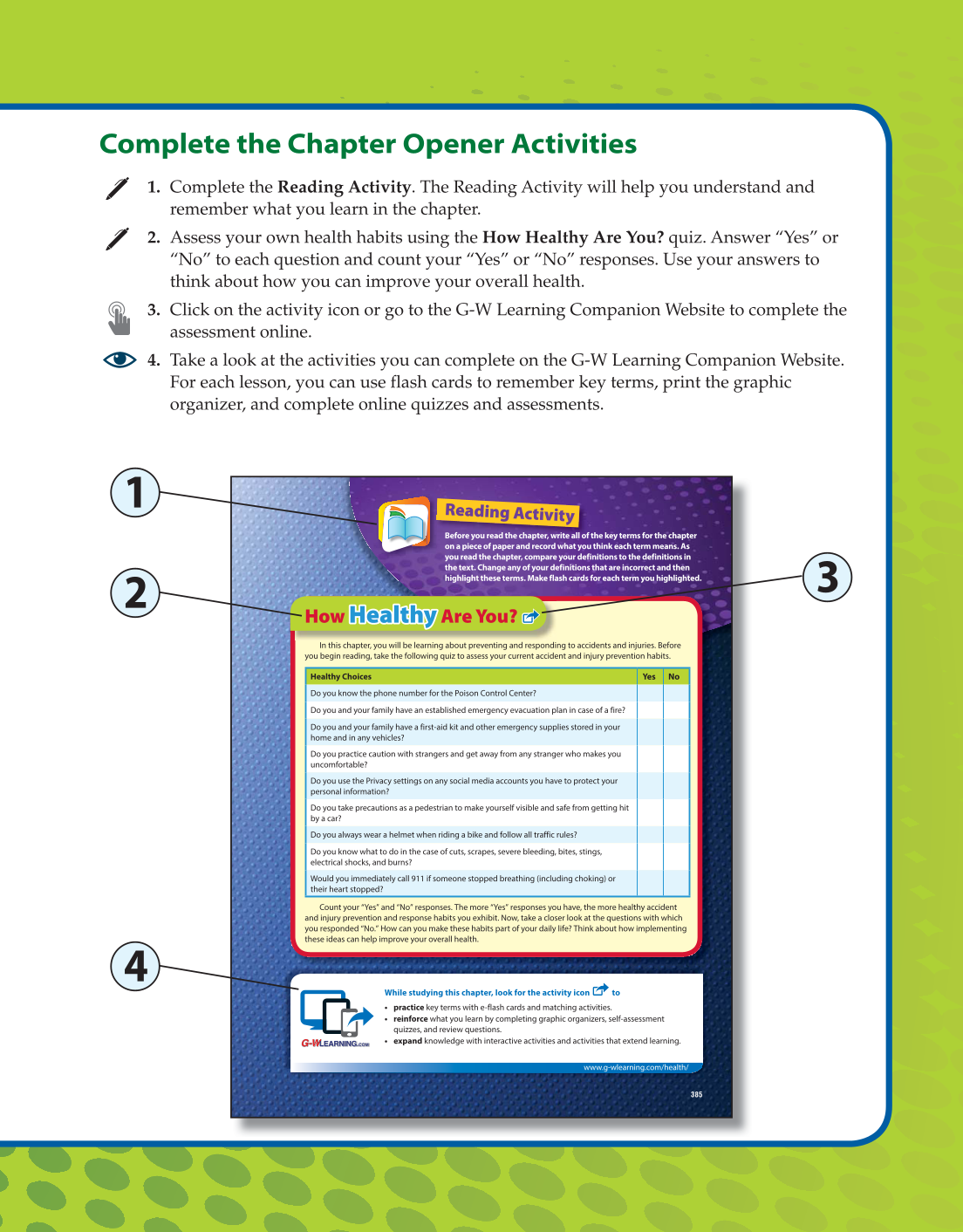 Comprehensive Health Skills for Middle School, 1st Edition page W3