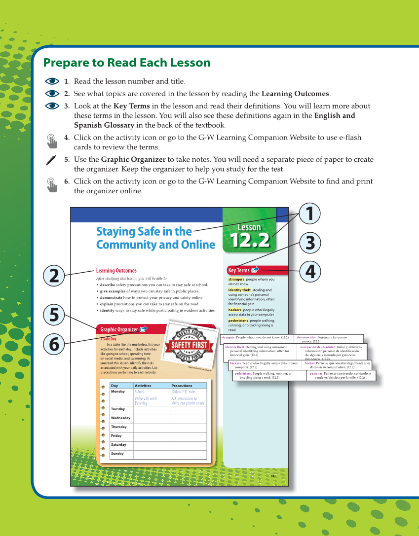 Comprehensive Health Skills for Middle School, 1st Edition page W4