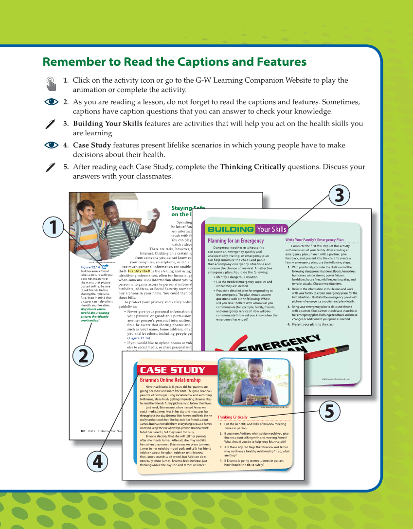 Comprehensive Health Skills for Middle School, 1st Edition page W5