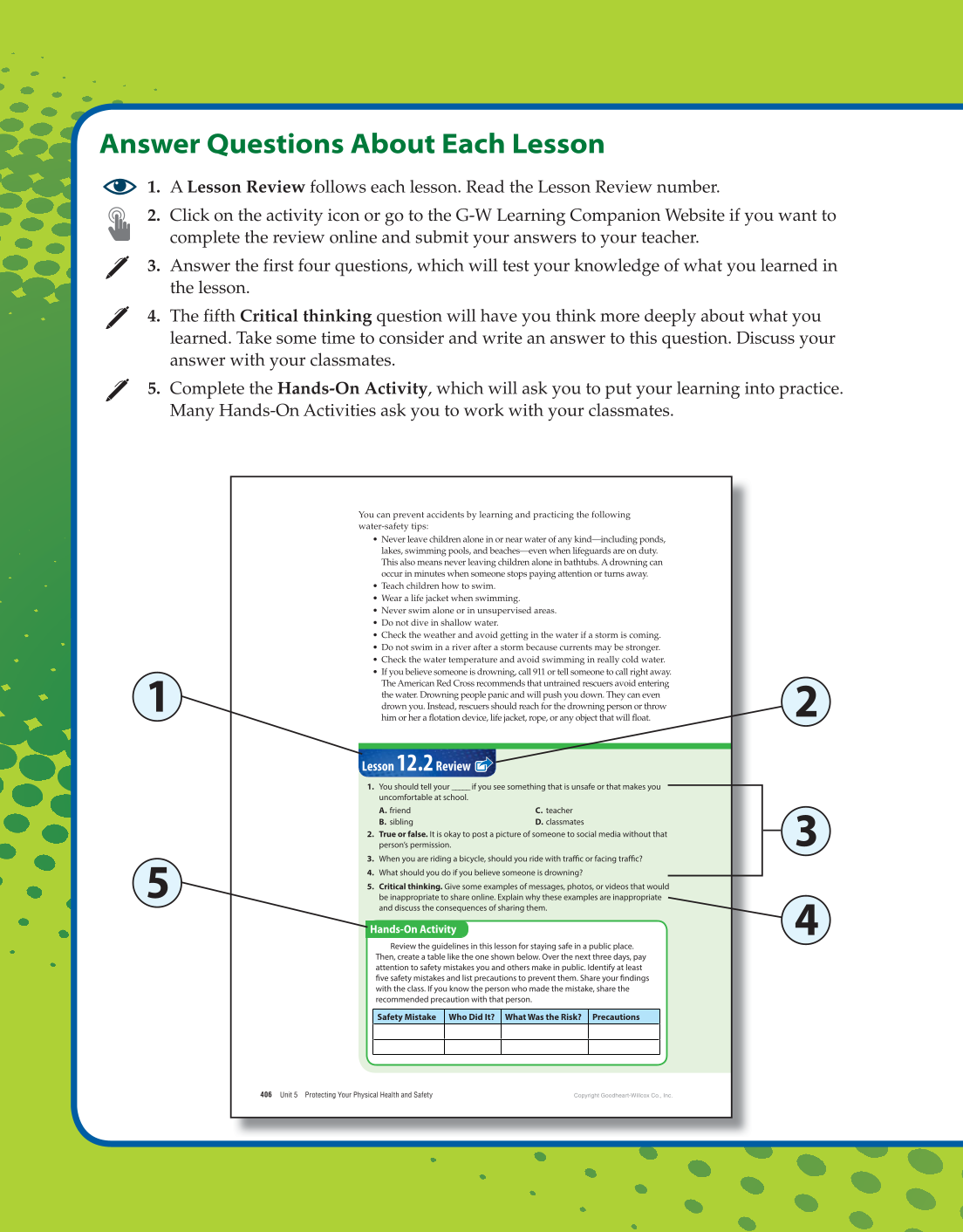 Comprehensive Health Skills for Middle School, 1st Edition page W6
