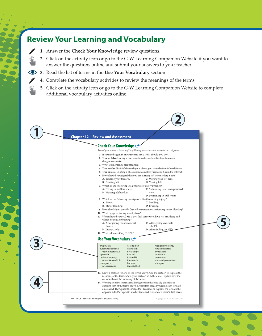 Comprehensive Health Skills for Middle School, 1st Edition page W8