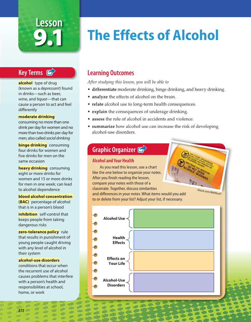 Comprehensive Health Skills for Middle School, 1st Edition page 272