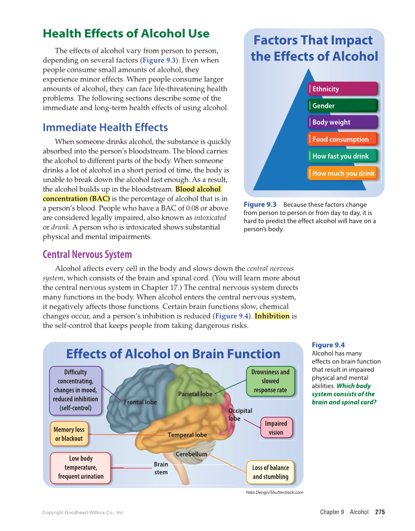 Comprehensive Health Skills for Middle School, 1st Edition page 275