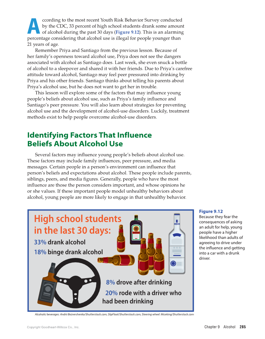 Comprehensive Health Skills for Middle School, 1st Edition page 285