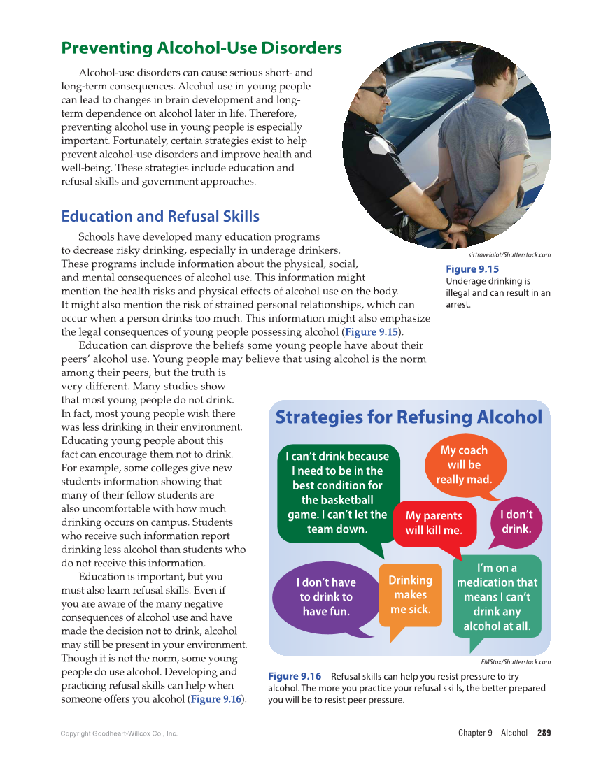Comprehensive Health Skills for Middle School, 1st Edition page 289