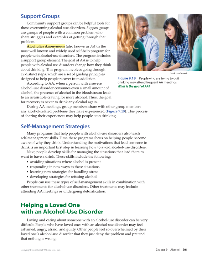 Comprehensive Health Skills for Middle School, 1st Edition page 291