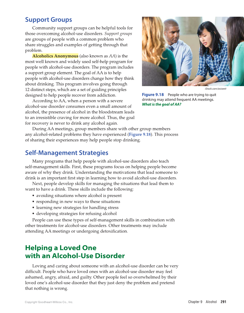 Comprehensive Health Skills for Middle School, 1st Edition page 291