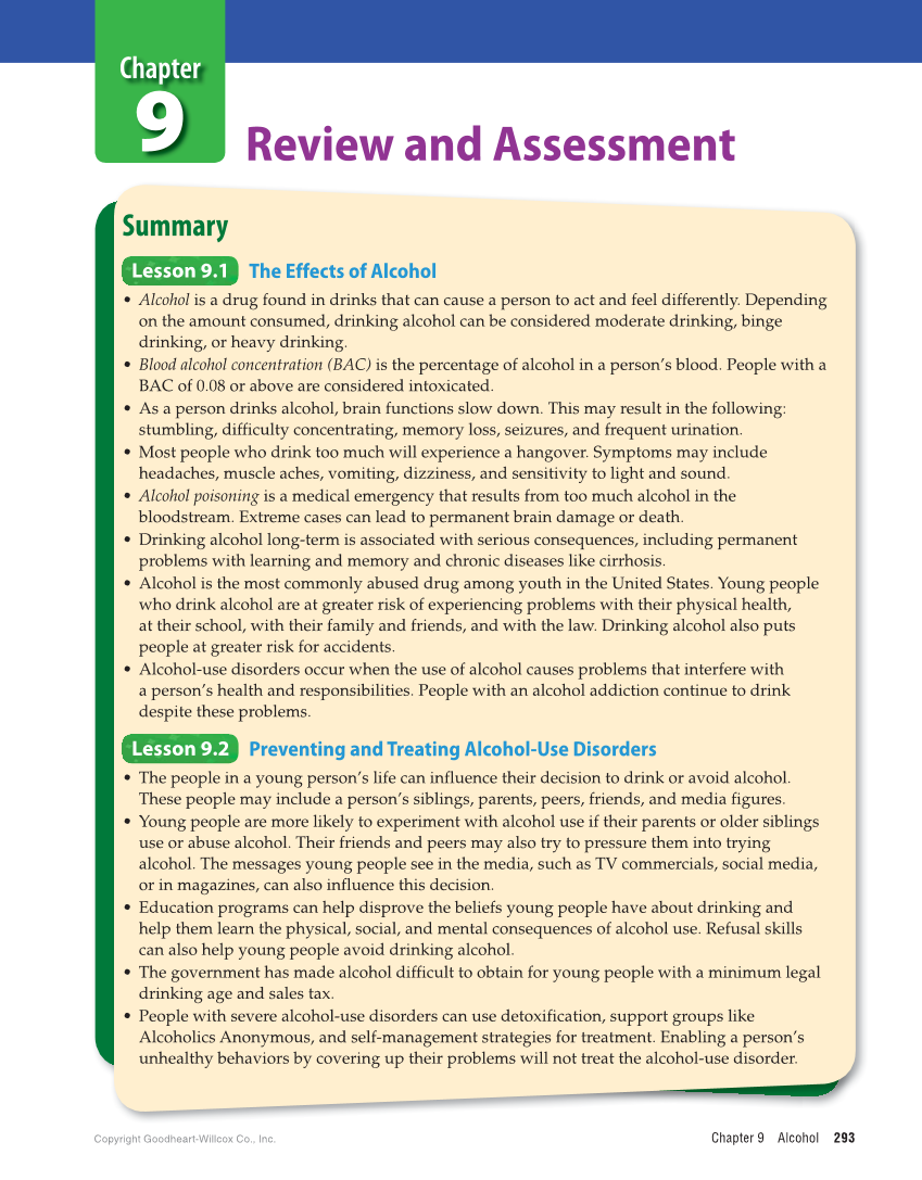 Comprehensive Health Skills for Middle School, 1st Edition page 293