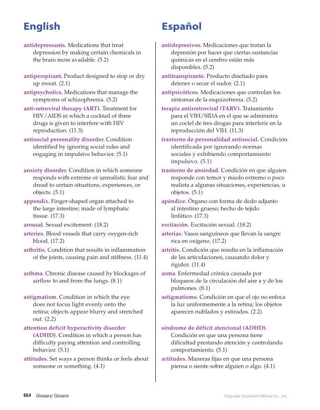 Comprehensive Health Skills for Middle School, 1st Edition page 664