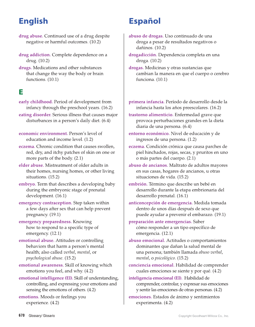 Comprehensive Health Skills for Middle School, 1st Edition page 670
