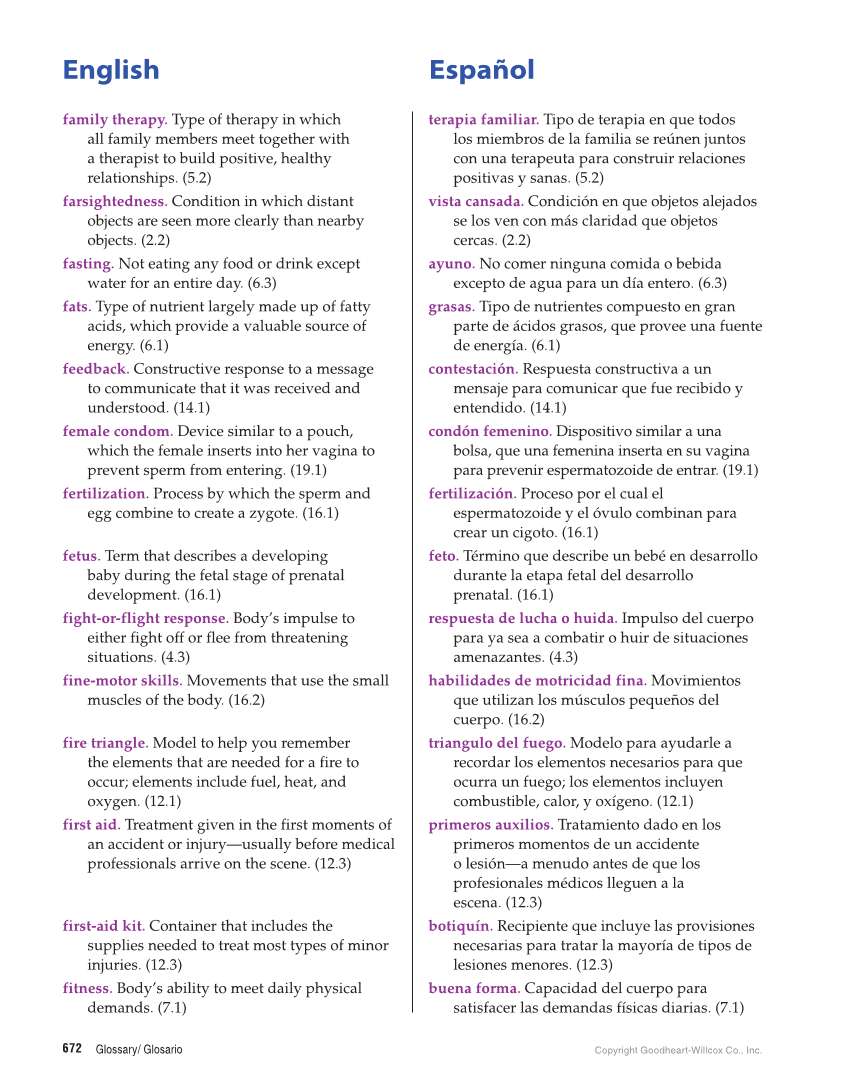 Comprehensive Health Skills for Middle School, 1st Edition page 672
