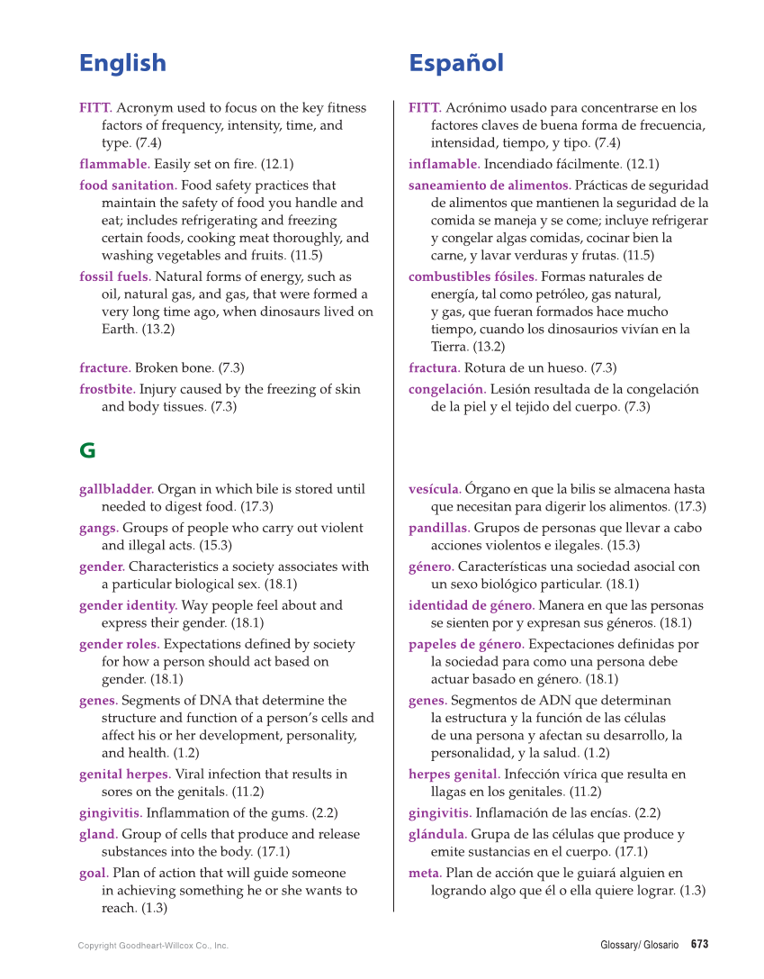 Comprehensive Health Skills for Middle School, 1st Edition page 673