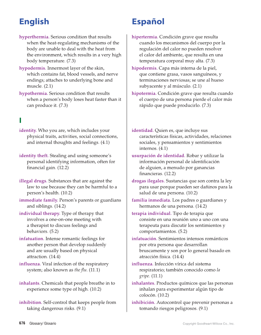 Comprehensive Health Skills for Middle School, 1st Edition page 676