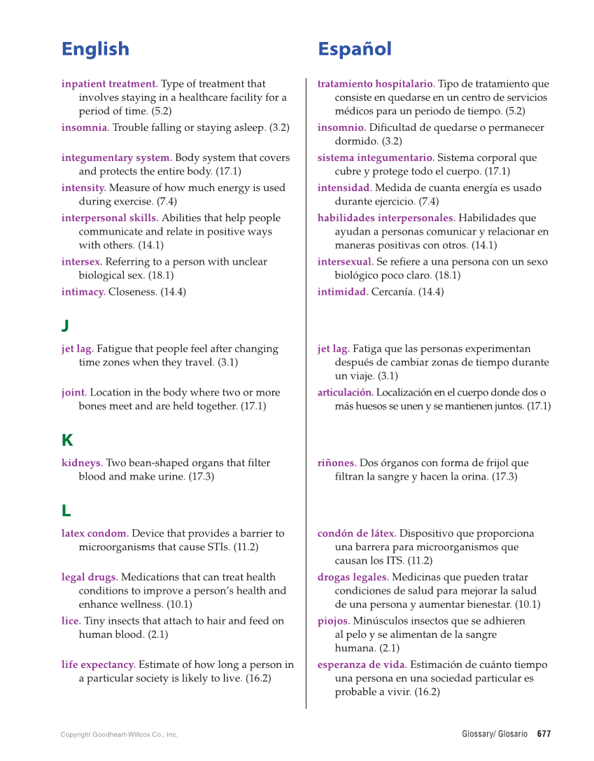 Comprehensive Health Skills for Middle School, 1st Edition page 677