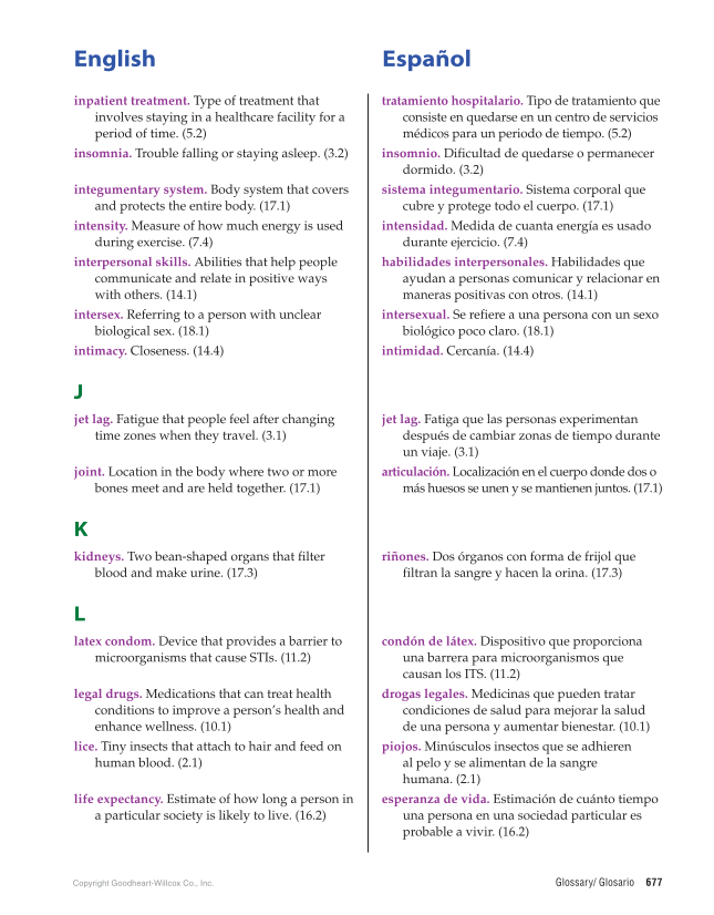 Comprehensive Health Skills for Middle School, 1st Edition page 677