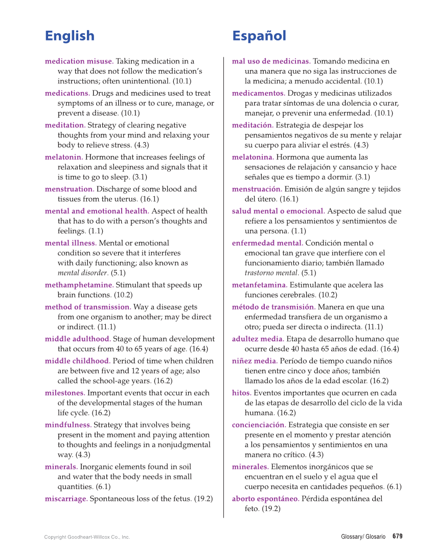Comprehensive Health Skills for Middle School, 1st Edition page 679