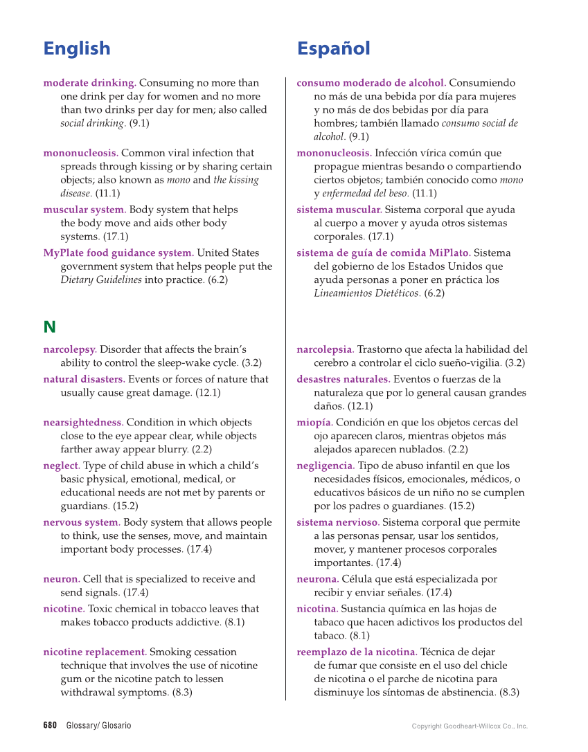 Comprehensive Health Skills for Middle School, 1st Edition page 680