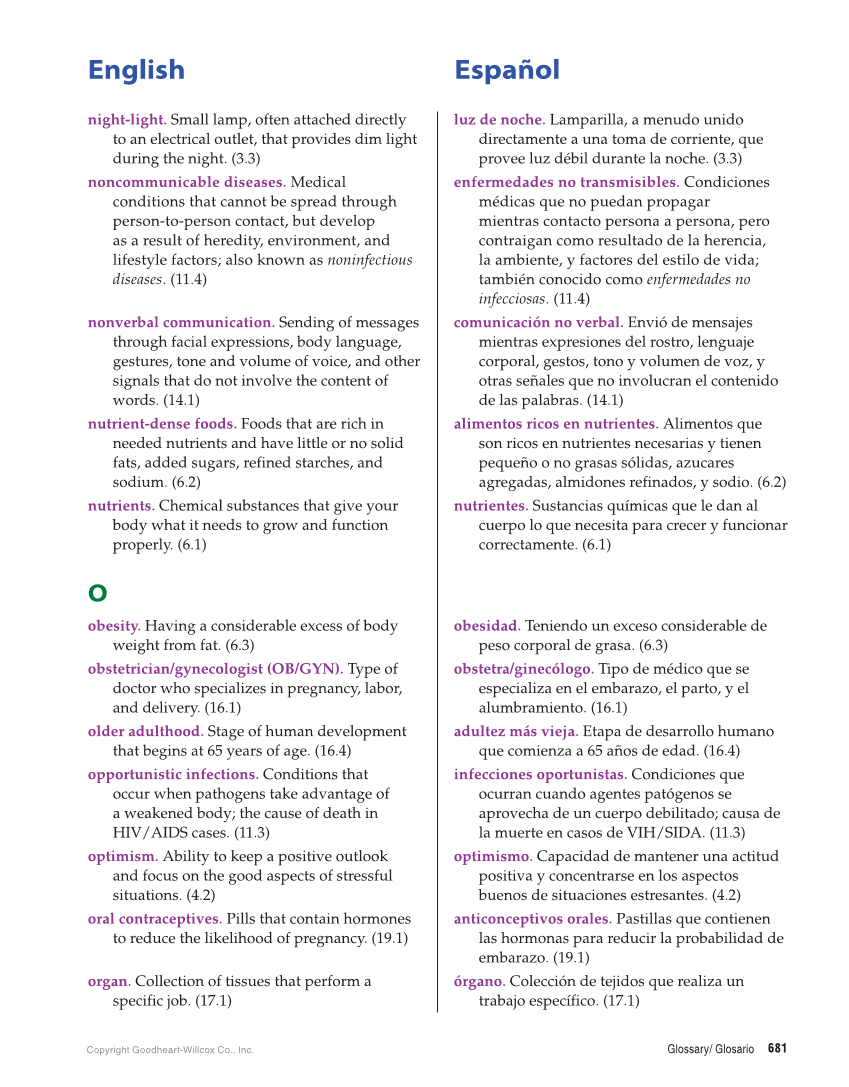 Comprehensive Health Skills for Middle School, 1st Edition page 681