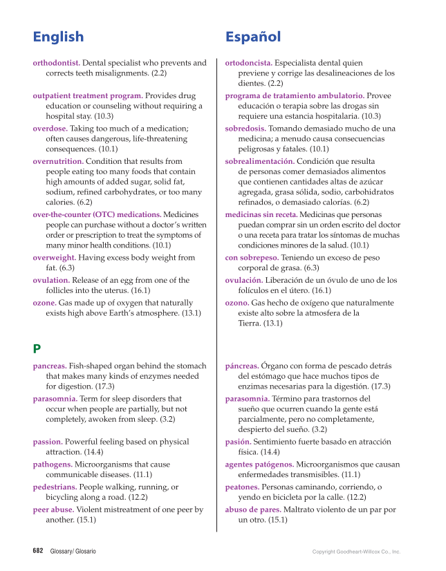 Comprehensive Health Skills for Middle School, 1st Edition page 682