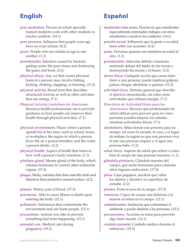 Comprehensive Health Skills for Middle School, 1st Edition page 683