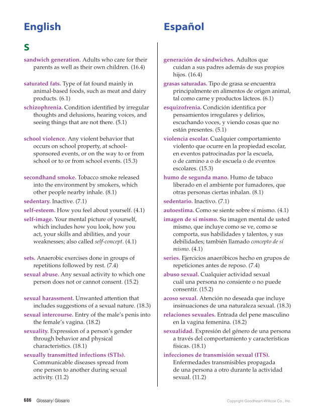 Comprehensive Health Skills for Middle School, 1st Edition page 686