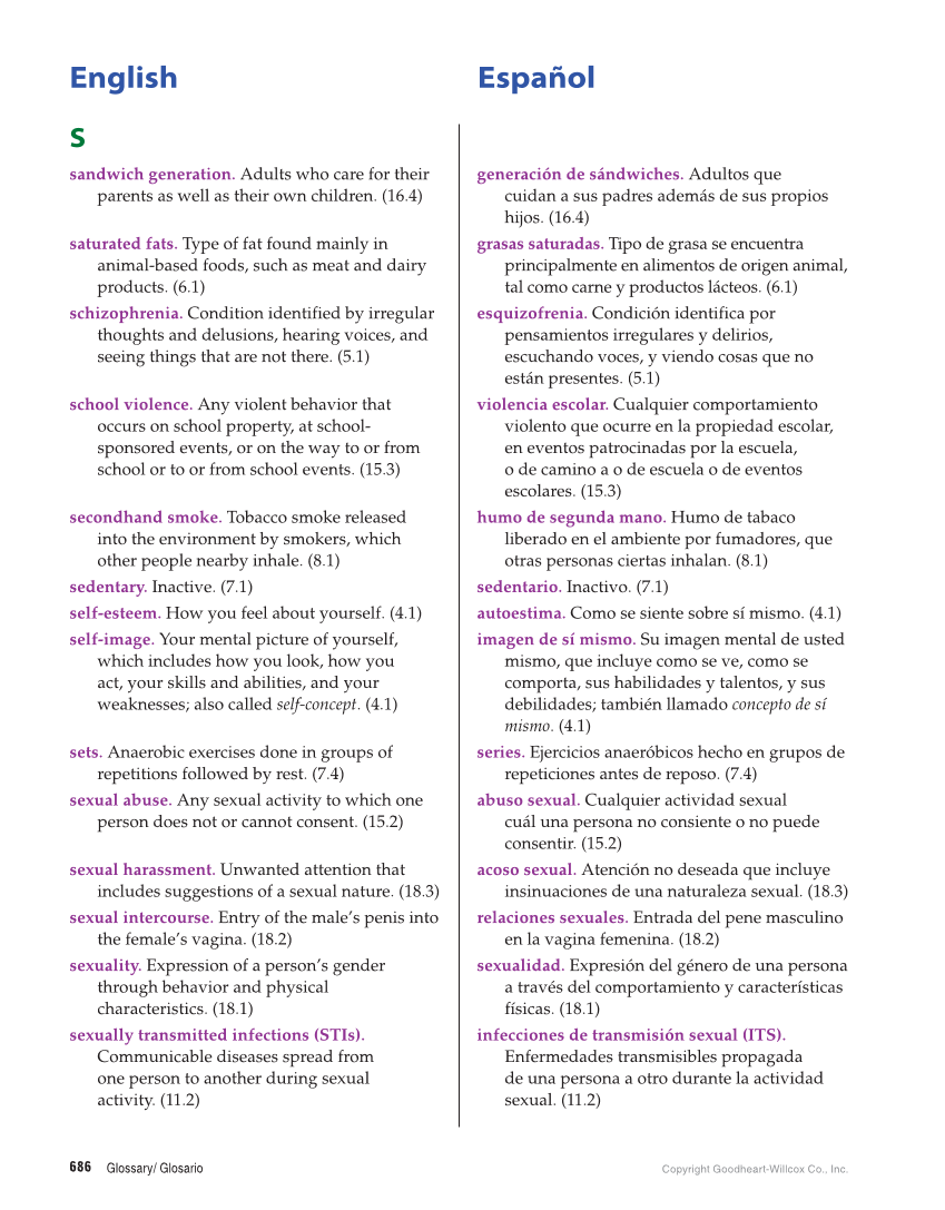 Comprehensive Health Skills for Middle School, 1st Edition page 686