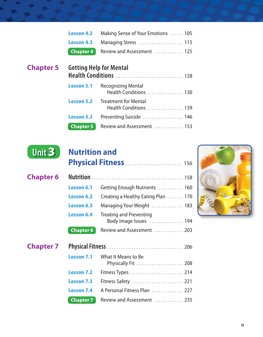 Comprehensive Health Skills for Middle School, 1st Edition page ix