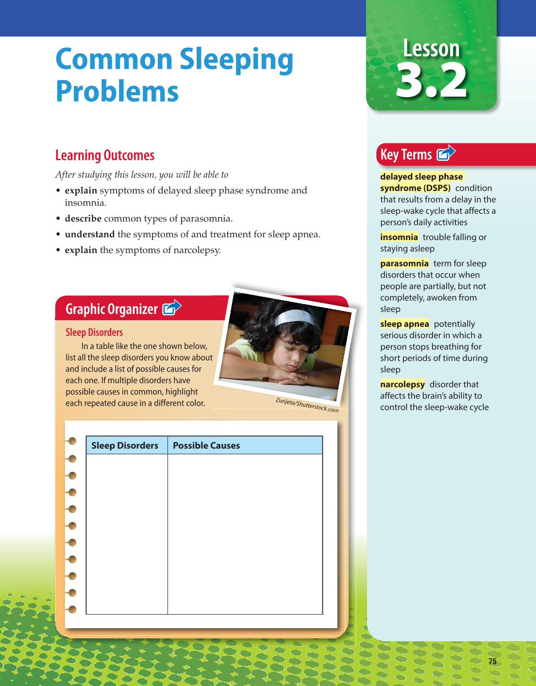 Comprehensive Health Skills for Middle School, 1st Edition page 75