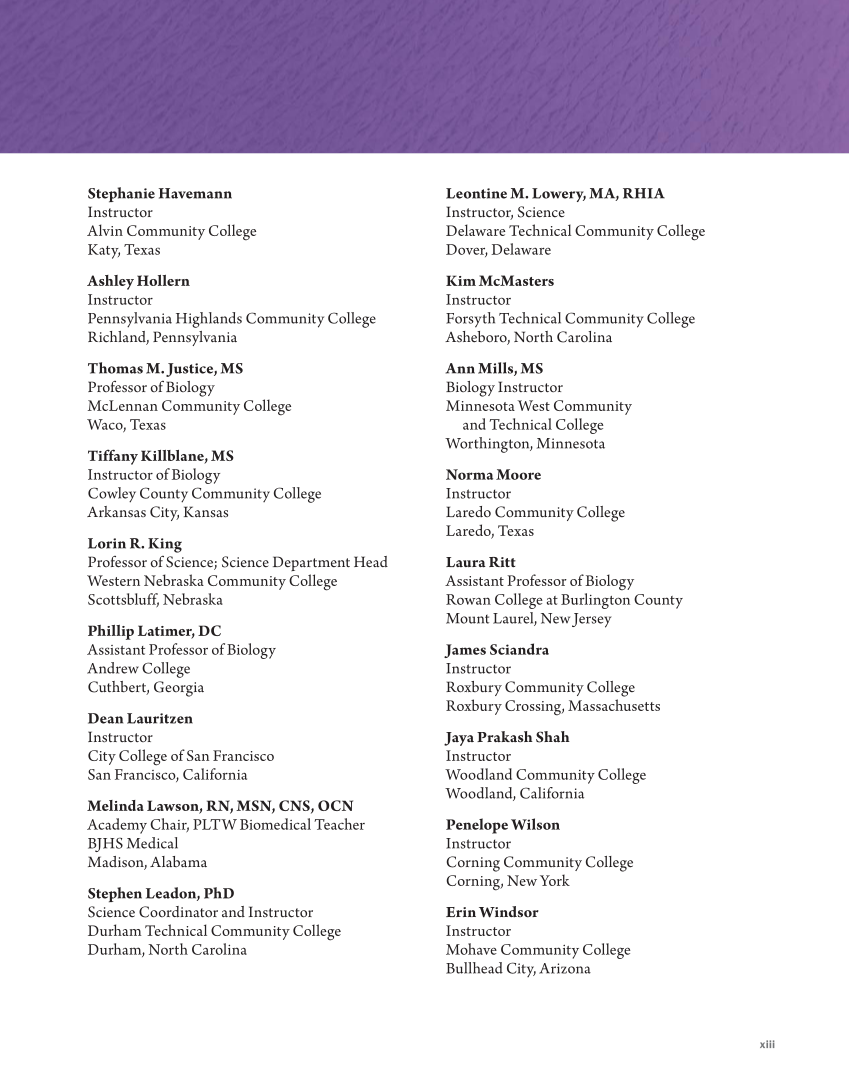 Anatomy & Physiology Essentials, 1st Edition page xiii