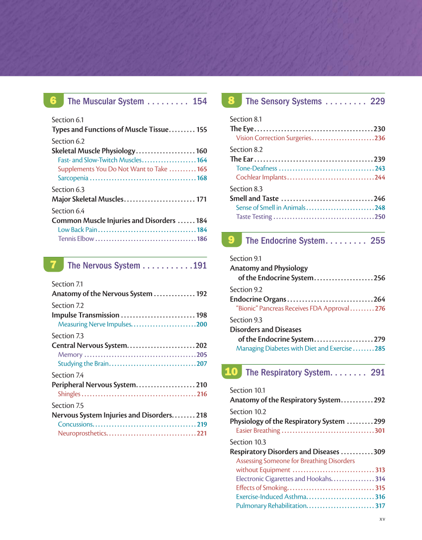 Anatomy & Physiology Essentials, 1st Edition page xv