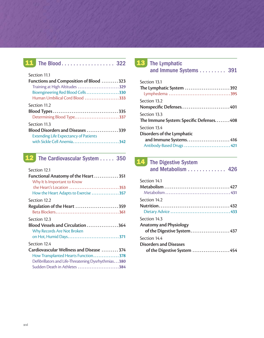 Anatomy & Physiology Essentials, 1st Edition page xvi