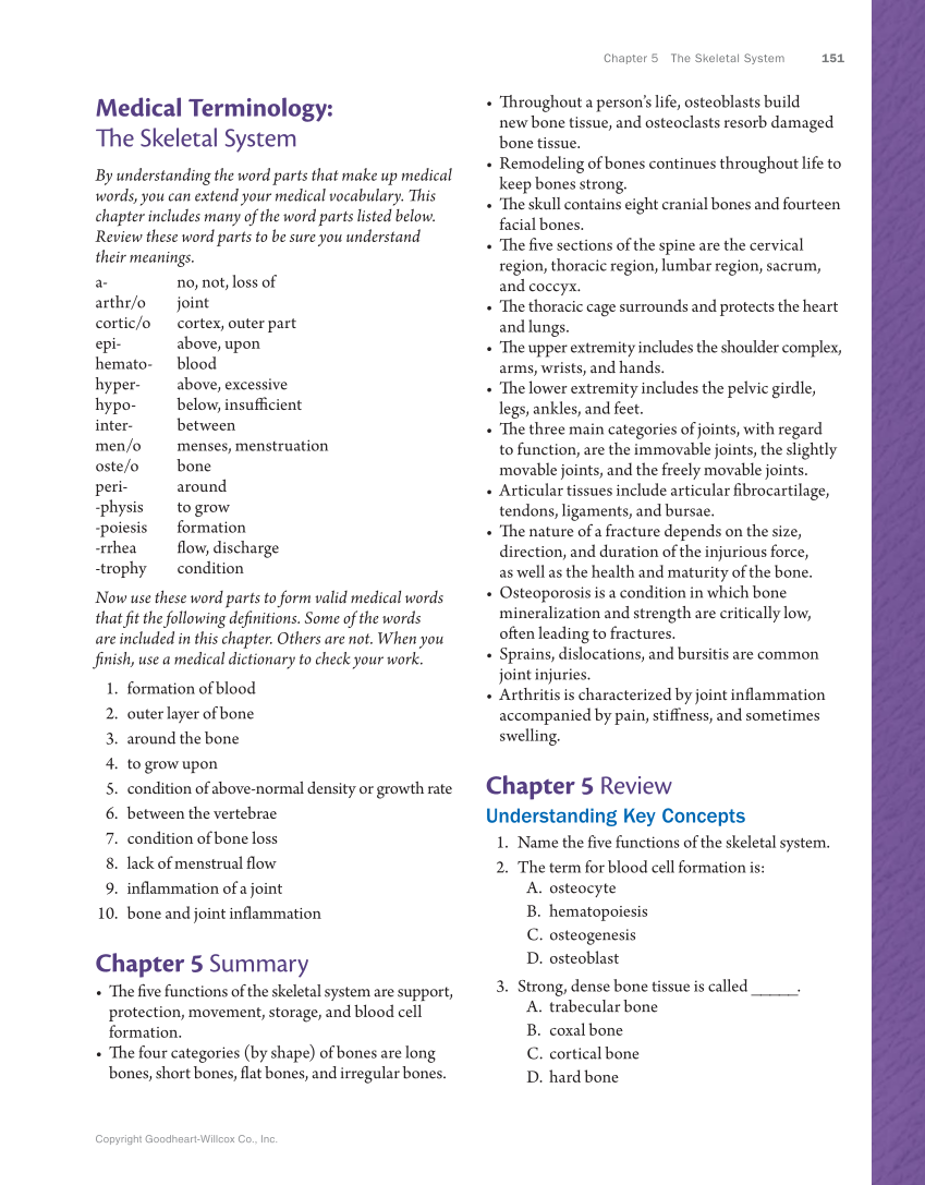 Anatomy & Physiology Essentials, 1st Edition page 151