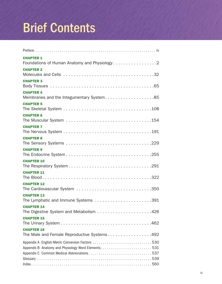 Anatomy & Physiology Essentials, 1st Edition page iii