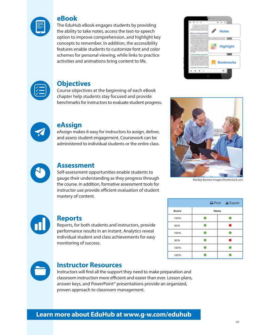 Anatomy & Physiology Essentials, 1st Edition page vii